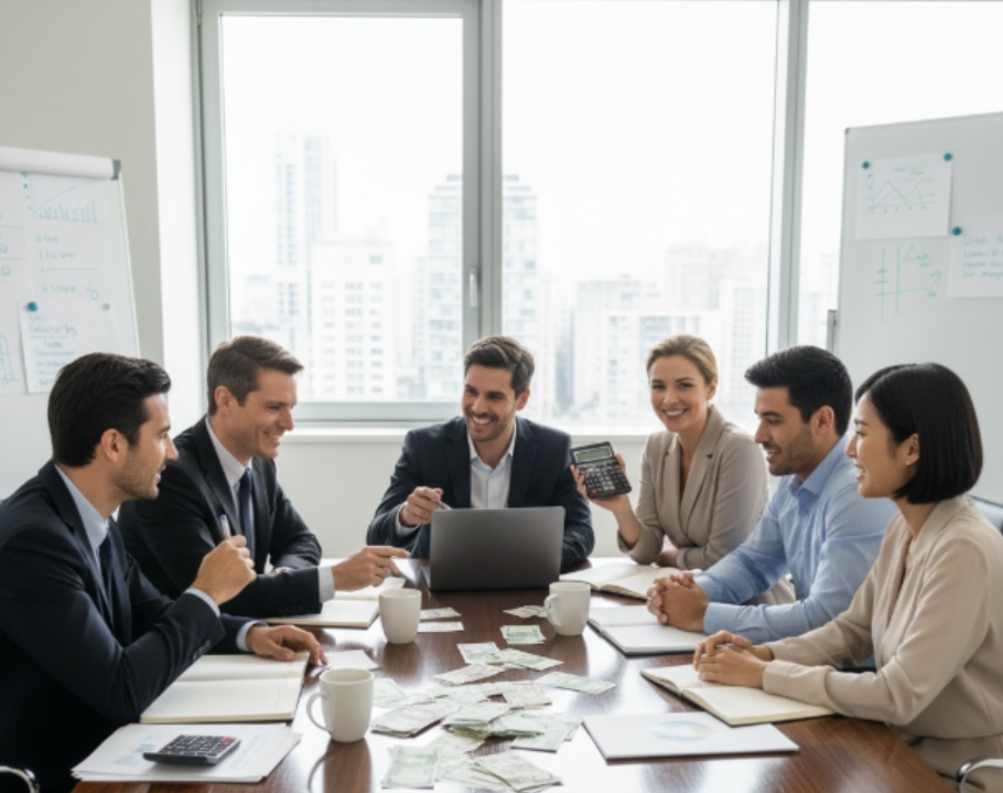 group of professional discussing about susu