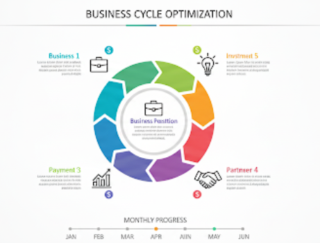Susu savings cycle infographic showing 5 people contributing monthly with rotation schedule