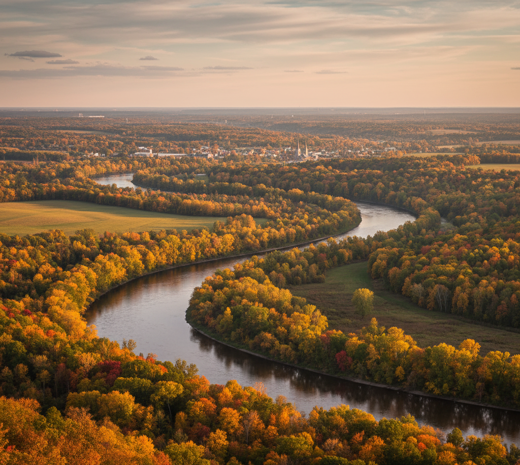 "Mankato Minnesota riverside view - budget-friendly college town for retirees"