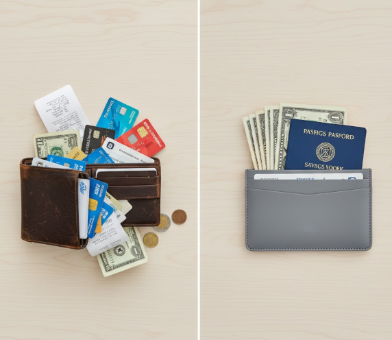 "Before and after comparison of disorganized versus organized personal finances that checking common money mistakes