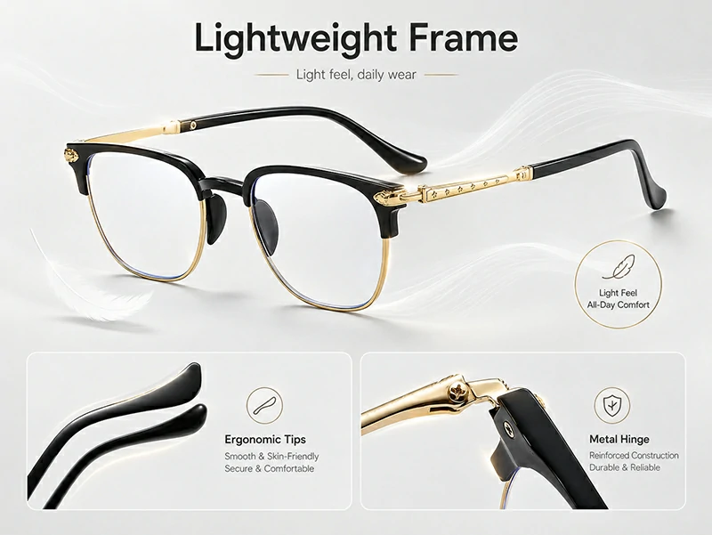 Smart Zoom Blue Light Blocking Reading Glasses Frame