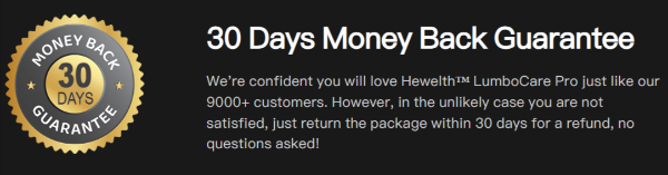 Hewelth LumboCare Pro money back