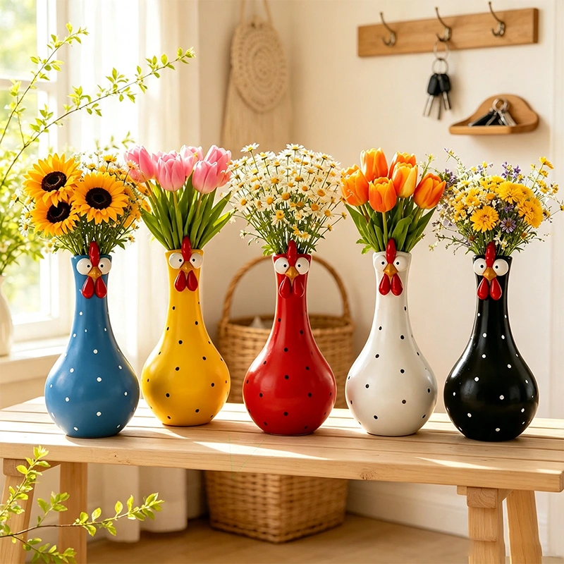 Shirem Cheeky Chook Vase Features