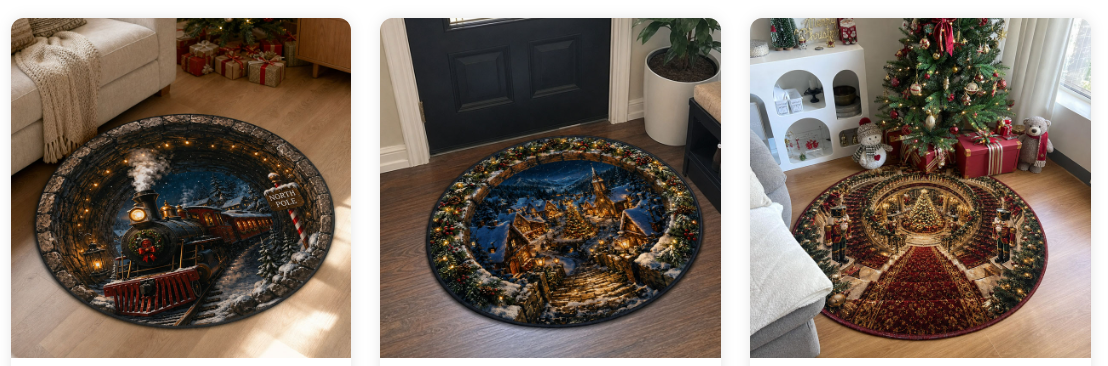 Shirem Christmas 3D Illusion Rug Customers